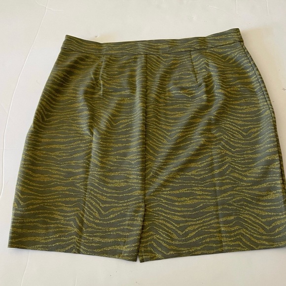 Michael Michael Kors Green and Gold Zebra Print Mini Pencil Skirt - Picture 6 of 7